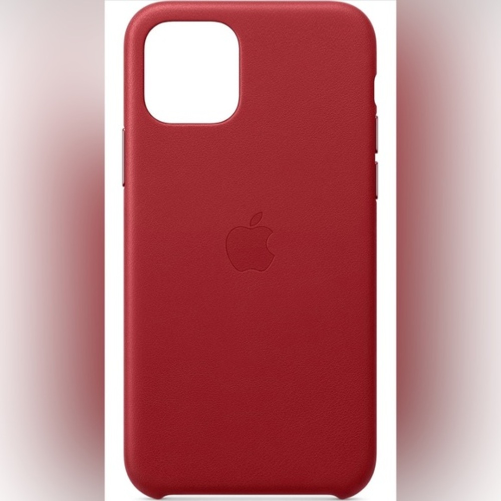 Apple Red Leather iPhone Case with Minimalist Design